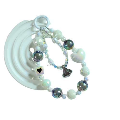 Original Fresh Fruit Color Heart Crystal Glass Bead Necklace Pendant for Girls, Heartfelt Gift, Perfect for Bags and Accessories