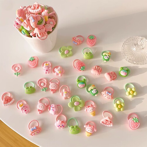 Baby headband does not hurt hair, cute infant and toddler tie-in small chirp rubber band, small thumb hair band, hair rope, girl's hair accessory