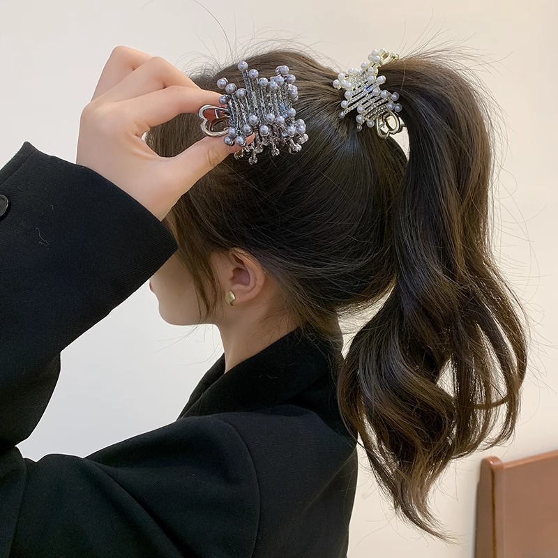 Alta Cola de Caballo artefacto fijo pequeña pinza anti-flacidez pinza de garra diamante completo horquilla hembra verano gran temperamento tiburón clip