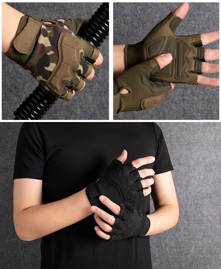 Half-finger Tactical Gloves, Wear-resistant, Non-slip, Protective, Fitness Outdoor Sports Gloves, Cross-border Summer Breathable Cycling Gloves_desvips.com