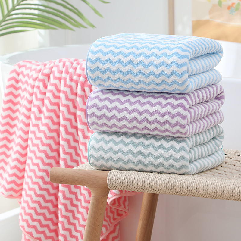 Home coral velvet bath towel water pattern extra thick bath towel supermarket department store bath towel manufacturer wholesale