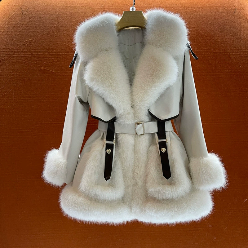 Long demi-season keep warm jacket, mid-length
