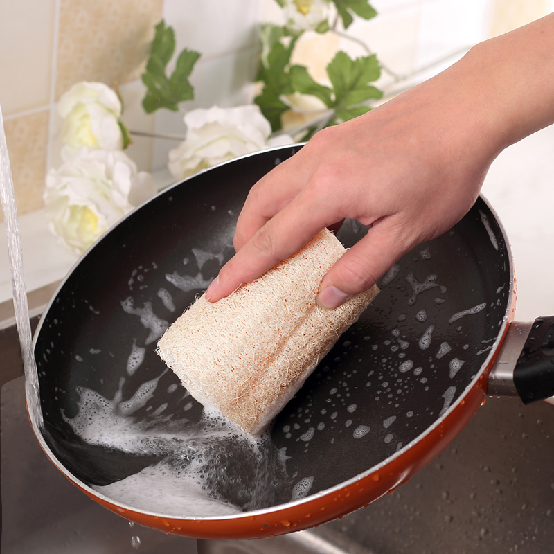 Natural antiadherente aceite esponja de Loofah lavavajillas estropajo esponja Loofah artefacto Loofah tendón melón de agua esponja para lavar platos esponja