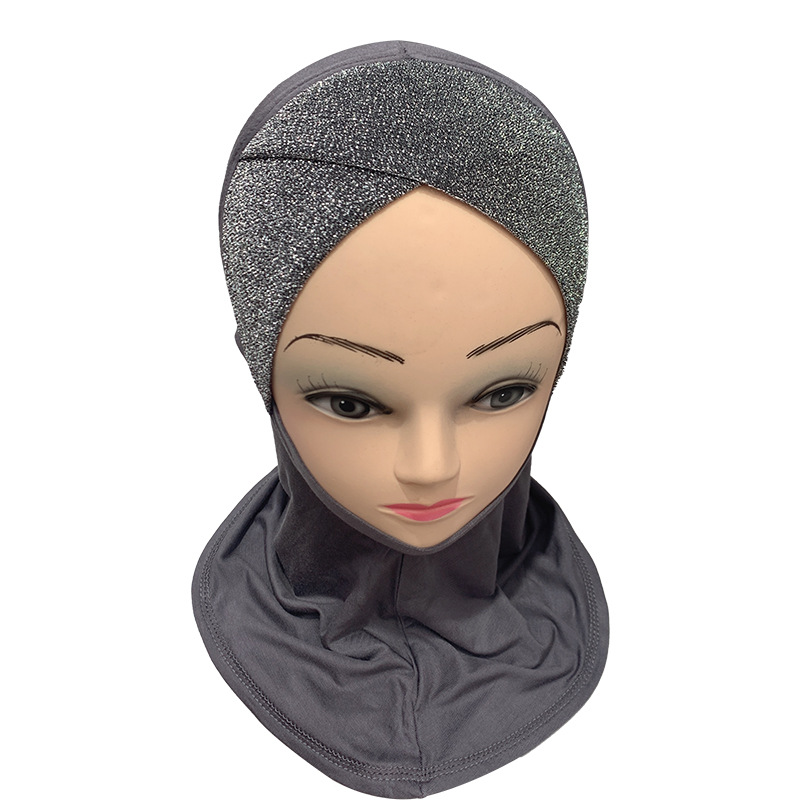 Alibaba.com Cross-border New Style Modal Gold Thread Cross-brim Base Hat Solid Color Elastic Women's Ethnic Small Hat