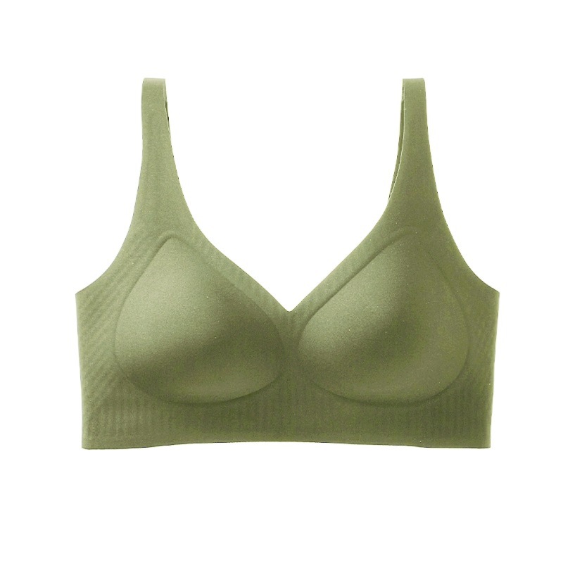 Seamless V-neck Bra For Women - Comfortable Wireless Support_voghion.com