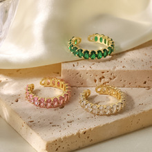 INSС��Ůʽ�r�аٴ��ָ�18k���~��ʯ�E�A���_�ڿ��{��ָ
