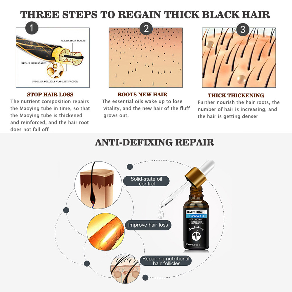 Hair care essential oil anti split plant extract for repairing restlessness 30ml_voghion.com