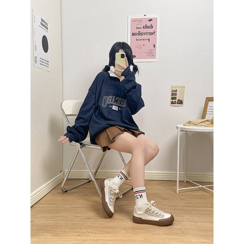 Women's Casual Shoes White Deer Design Flat Sole Trainers_voghion.com