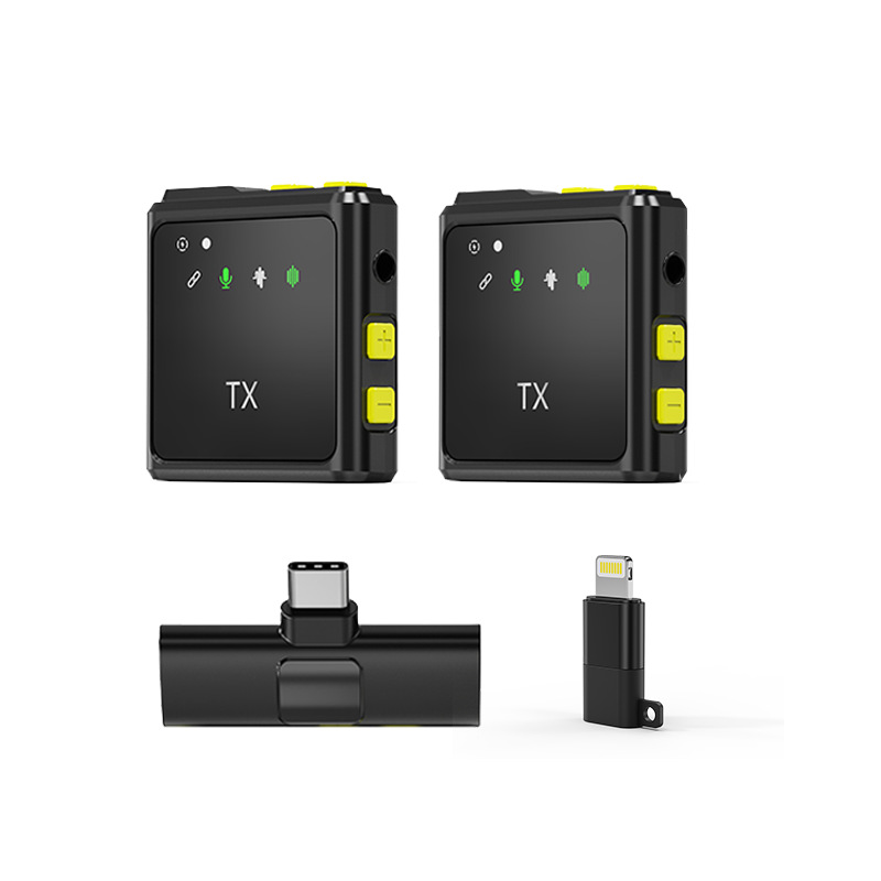 Clip de collar inalámbrico R8 transfronterizo Mai tres en uno para grabación en vivo al aire libre Vlog Radio Recogida y reducción de ruido Clip de collar Micrófono