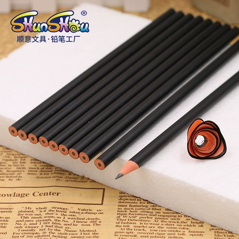Производитель карандашей HB карандаш логотип оптом черный Защита окружающей среды круглый стержень дети пишут постоянно Внешняя торговля рекламный карандаш