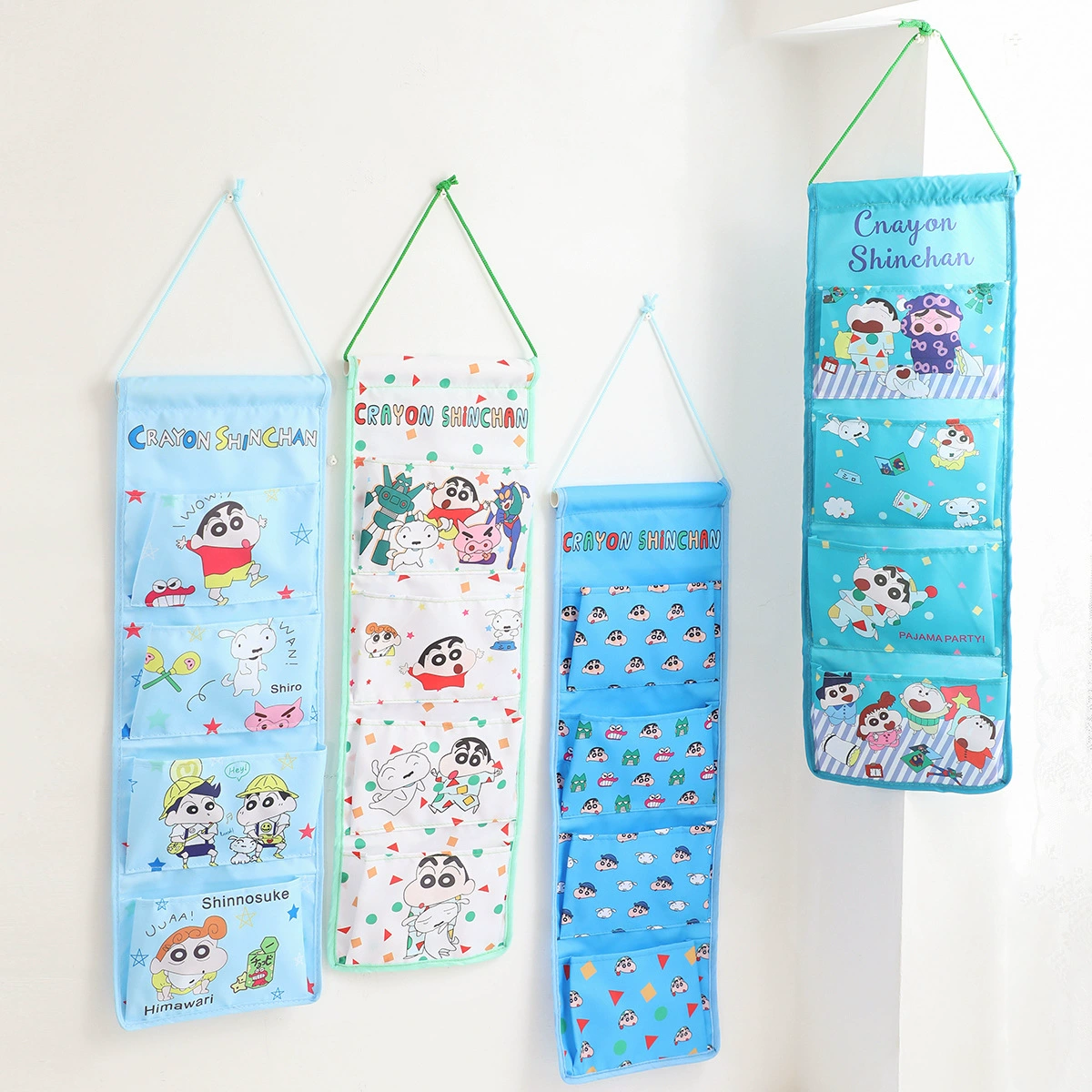 Cartoon long storage system, hanging organiser, storage bag, 4 cells, cotton and linen