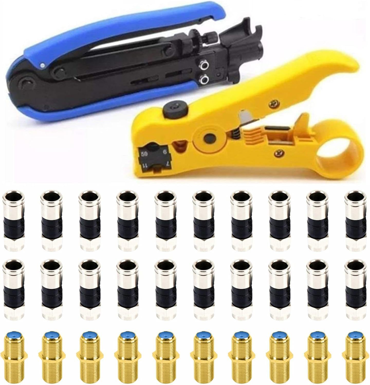 Gaobige Coaxial Cable Crimper, Coax Cable Crimper Tool Kit,