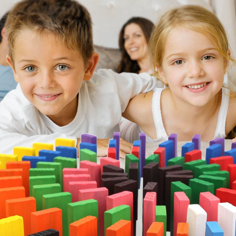120 деревянных строительных блоков для детей