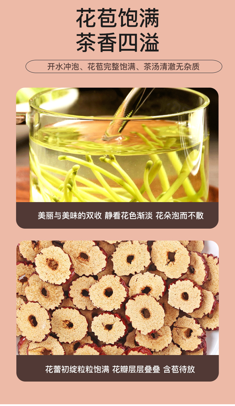 Canned Herbal Flower Tea Blend Rose Honeysuckle Chrysanthemum Jasmine Goji Berry Osmanthus Cold Brew 30g specifications