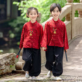汉服男童春秋套装幼儿园中国风古风唐装女童超仙古装儿童演出服