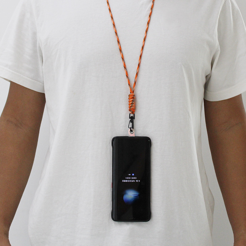 Nueva Tarjeta de cuerda de cuello de cordón multifuncional Teléfono móvil Clave cuerda de muñeca corta cuerda de paraguas tejida a mano anti-perdida