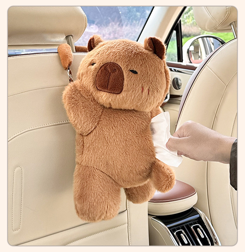 Car Tissue Box New Cute Penguin Plush Doll Car Chair Back Hanging Bag Paper Box for Women
