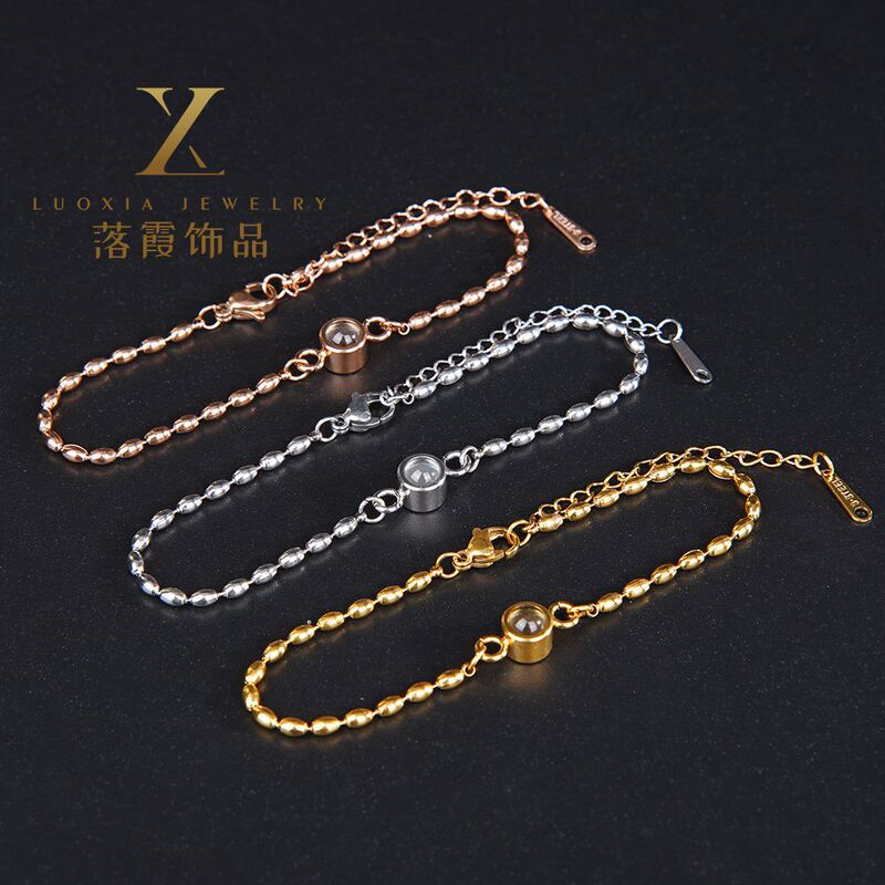 The rising bracelet does not fade titanium steel beads projection bracelet 100 languages I love you color map customization The rising bracelet does not fade titanium steel beads projection bracelet 100 languages I love you color map customization