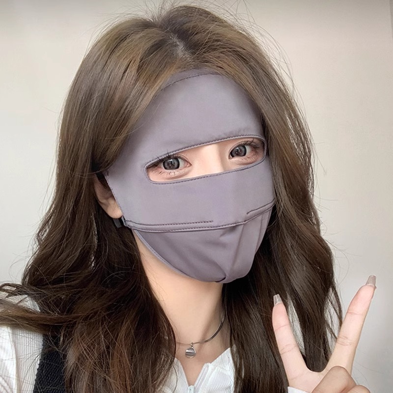 Máscara de protección solar protección contra los rayos ultravioleta femenina seda de hielo medicina belleza facial Gini cubre toda la cara sombra máscara facial delgada después de la cirugía