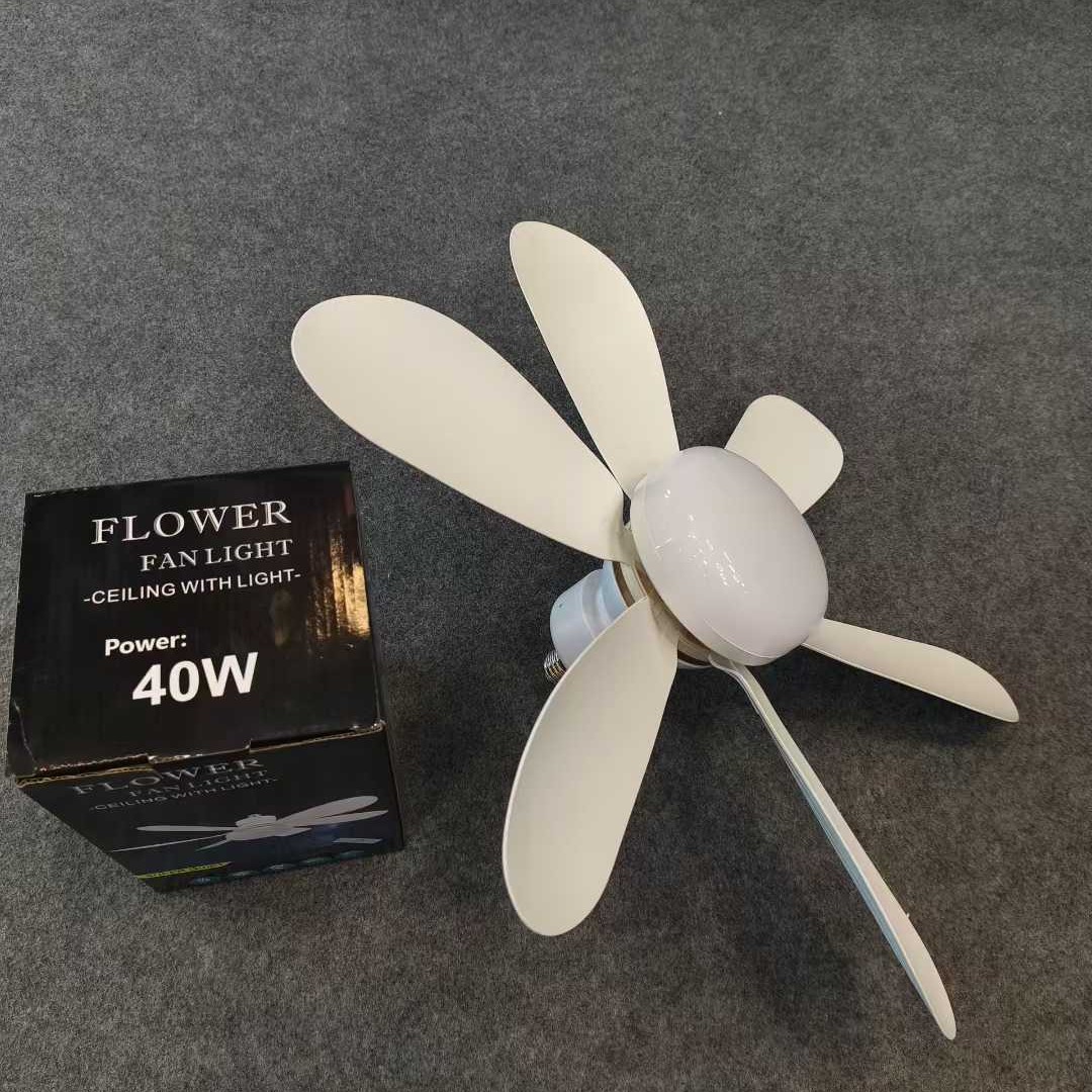 Screw Fan Lamp Fan Ceiling Lamp 420Mm520Mm Six-Blade Fan Bulb Ceiling Lamp Remote Control All-Copper Motor