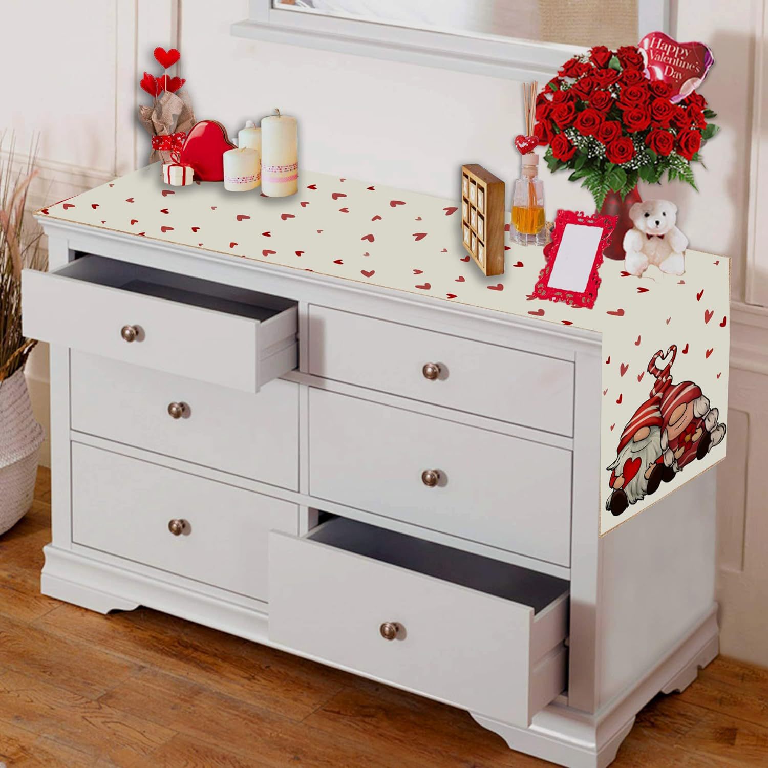 Transfronterizo nuevo día de San Valentín camino de mesa Lino impreso mantel hogar Decoración sofá fiesta Festival atmósfera Decoración