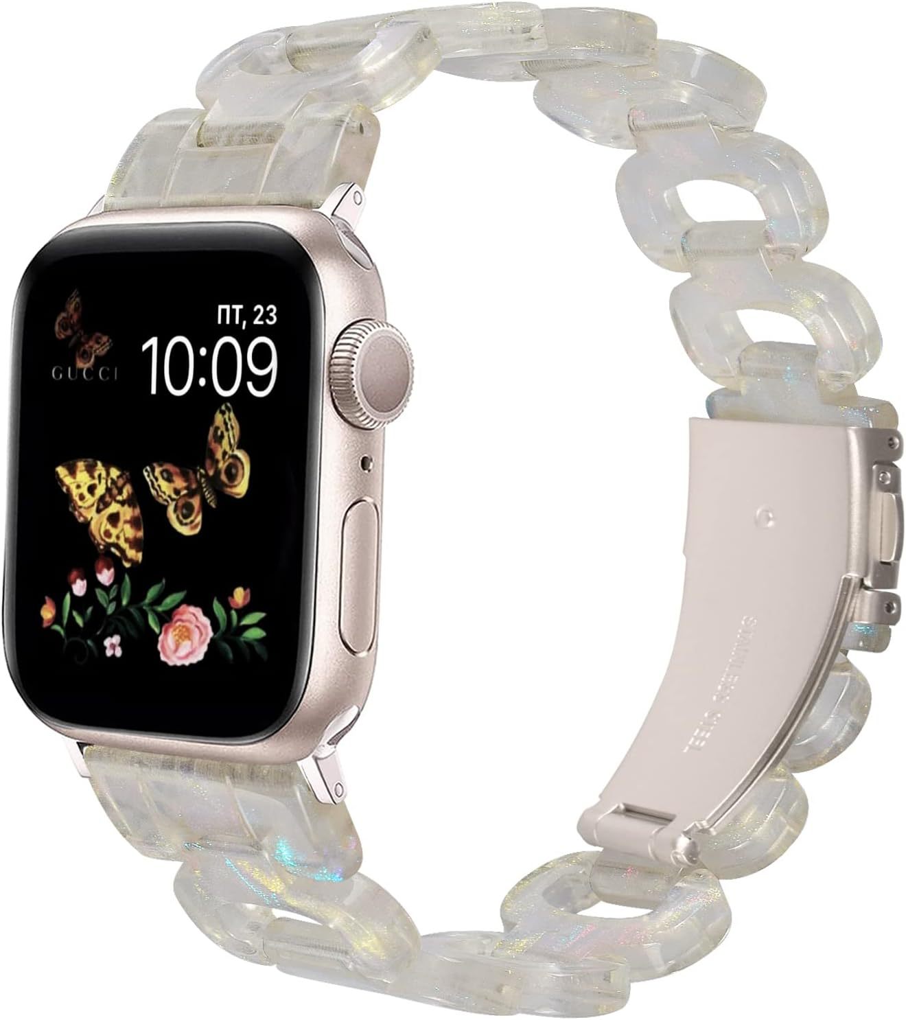 Apple watchアップル腕時計バンドリング樹脂バンドiwatch876レディースブレスレットチェーン22mm
