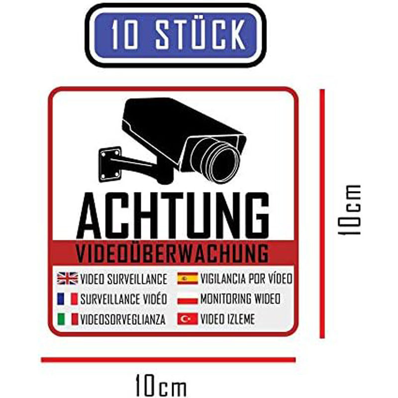Warning Video Surveillance Advanced Sticker Security Sign Camera Video Surveillance Object Warning Sign 3