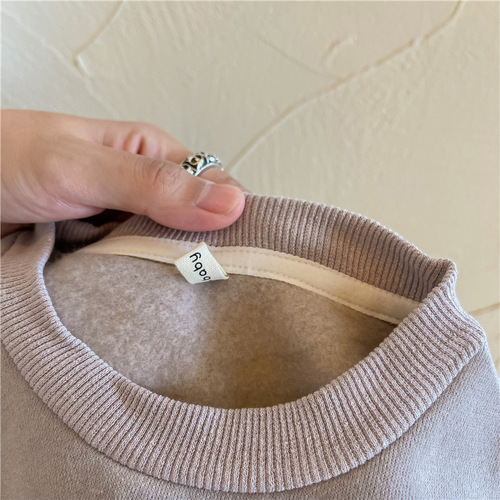  new children's clothing autumn and winter clothing children's winter Korean style fleece sweatshirt girls and boys bottoming shirt 21895