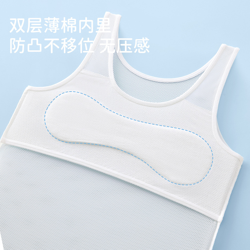 Ropa interior fina de verano para niños en etapa de desarrollo, estudiantes de primaria y secundaria de 6 a 12 años, chaleco de ropa interior de malla transpirable para niñas.