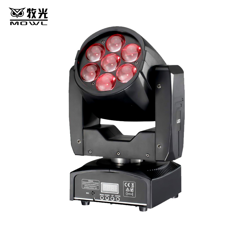 Luz de Escenario 7 12W Cuatro en Uno que se enfoca sacudiendo la cabeza barra de luz del haz de teñido KTV proyector