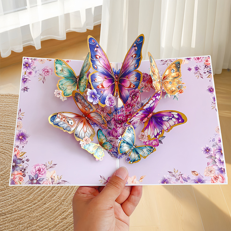 新しい教師の日立体グリーティングカード 3D 花束誕生日カード感謝祭ギフト教師のためのクロスボーダー工場卸売|undefined