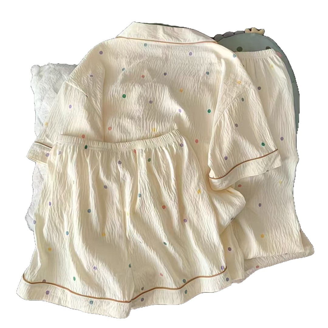 120G nubes de algodón pijama ropa para el hogar manga corta tres piezas set TK comercio exterior transfronterizo pedidos entidad al por mayor tamaño grande