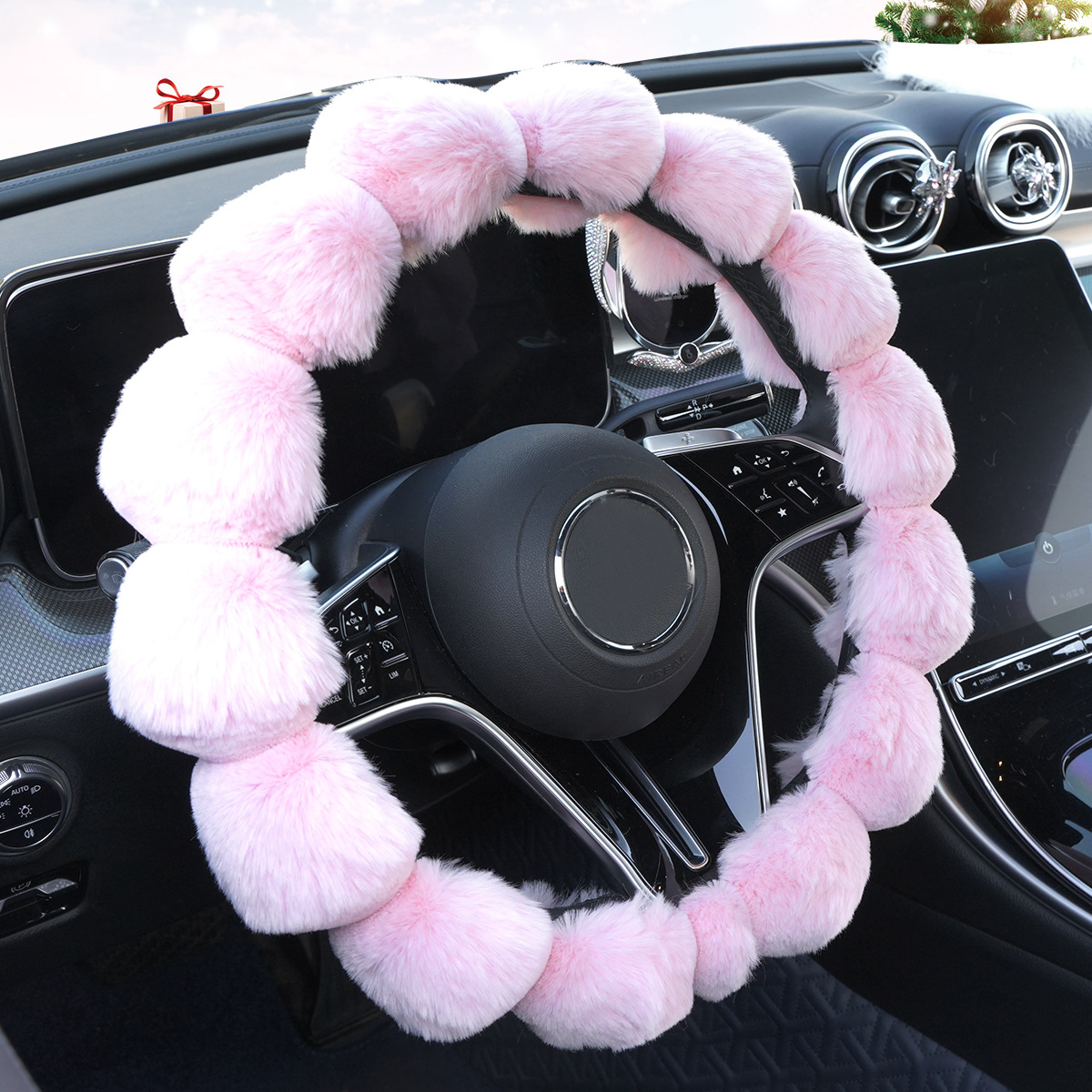 Car Steering Wheel Cover Winter Plush Cross-Border Foreign Trade Hot-Selling Decorative Non-Slip Warm Cute All-Season Universal Handle Cover