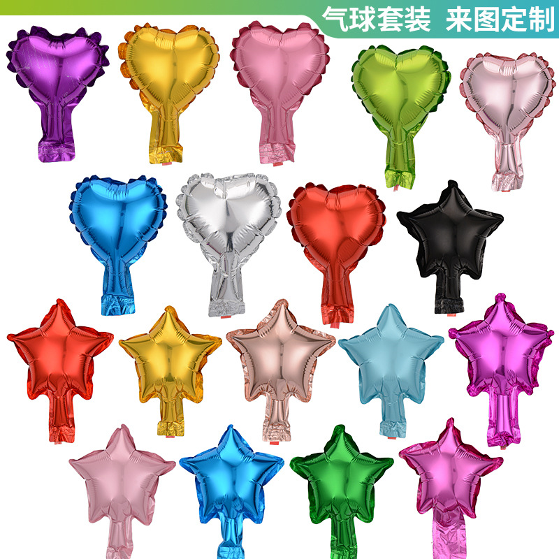 Globos de aluminio de 5 pulgadas con forma de estrella de cinco puntas, decoraciones al por mayor en forma de corazón, decoraciones para fiestas de cumpleaños y bodas, globos de aluminio.