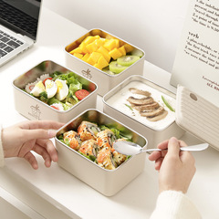 分割脂肪低減弁当箱、サラリーマン向け軽食弁当箱、インスタイル学生密封、ピクニック、通勤、学校に最適