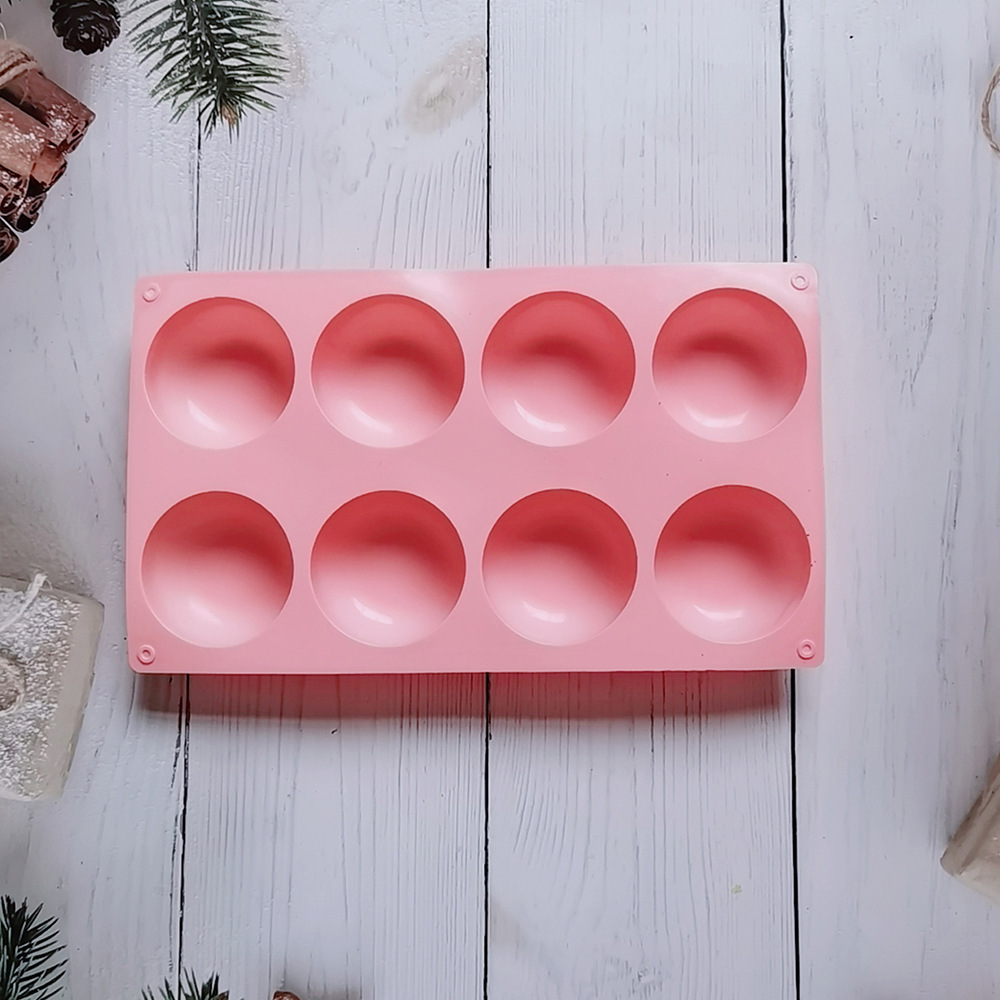 Silicone 8 con fondo plano semicircular 129 pastel chocolate molde de silicona postre pastel decoración cocina molde de horneado