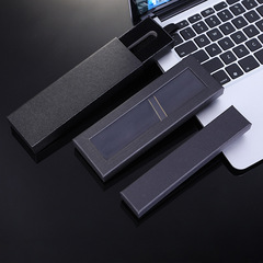 黑色紙質鋼筆筆燙金logo單支筆商務禮品筆包裝盒圓珠筆簽字筆盒子