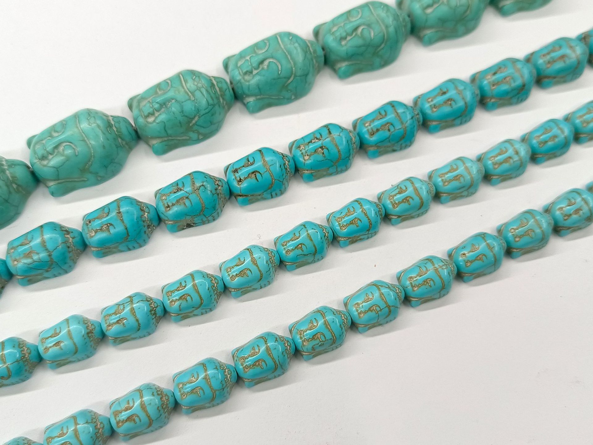 中国风观音绿松石散珠创意DIY手链项链饰品配件佛像合成松石串珠