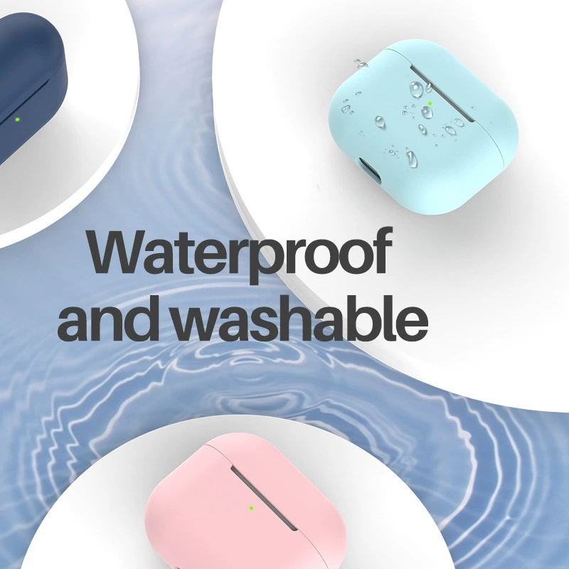 Силиконовый защитный чехол для Apple AirPods (1/2/3, Pro, Pro 2), цветной, с карабином/без карабина