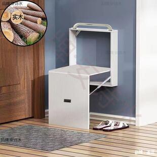 Wall-Mounted Ultra-Thin Shoe-Changing Bench, Wall-Mounted Hidden Stool, Invisible Stool Chair, Doorway Folding Shoe-Changing Bench, Wall-Mounted