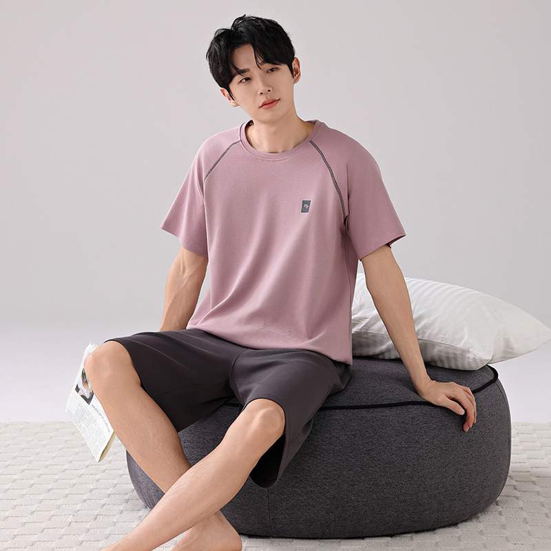 Men's Pajamas Summer 2026 New Style Pure Cotton Short-Sleeved Shorts Pullover Plus Size Summer Thin Cotton Home Clothes