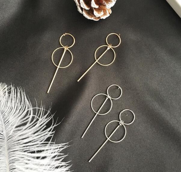 New simple Korean style accessories long tassel pendant size circle earrings earrings earrings for women