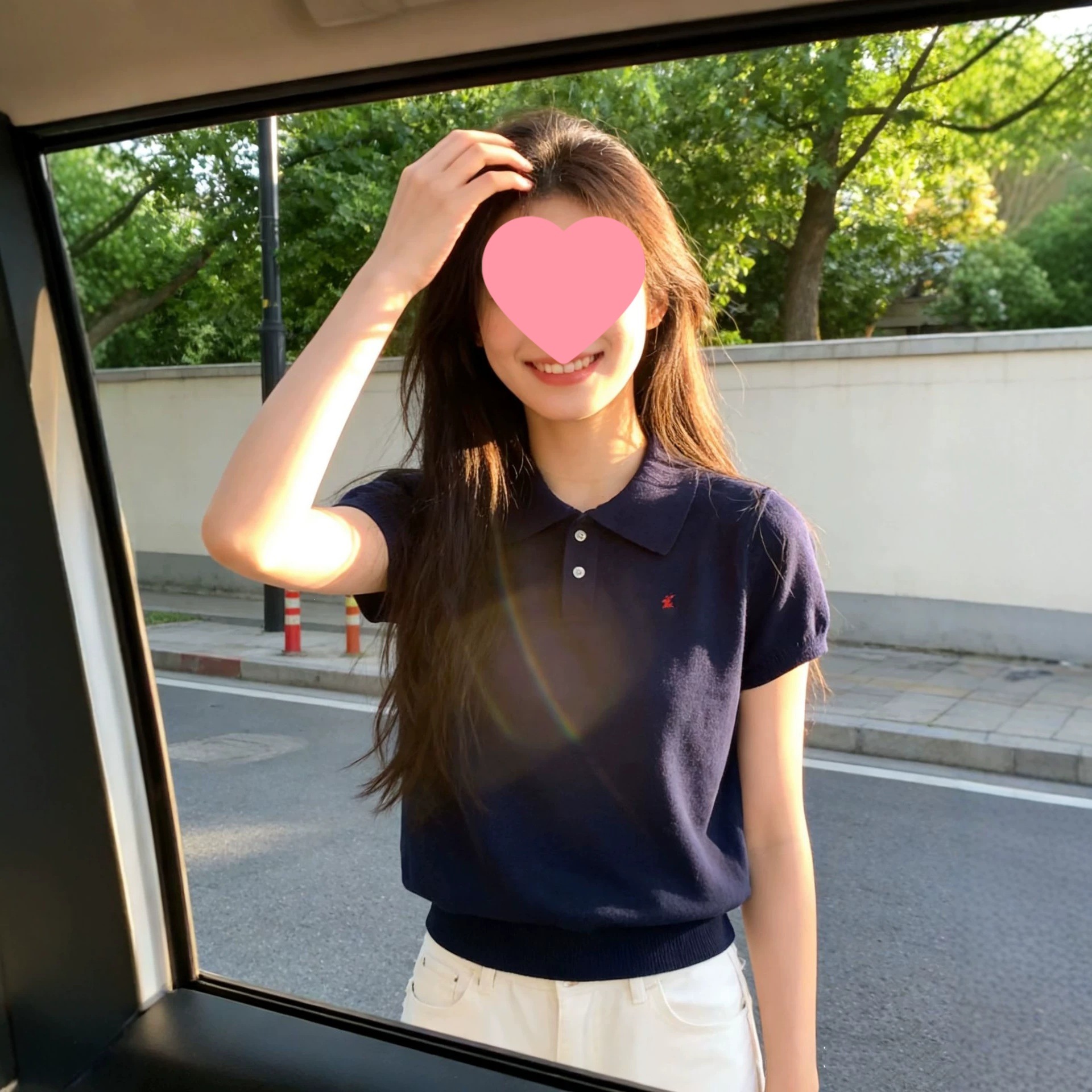 Scan-to-code RL Ruff knit polo shirt, women's slim fit T-shirt with pony embroidery, old-fashioned casual short-sleeved top.