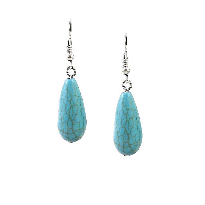 Orecchini pendenti boho in turchese set stile etnico_voghion.com