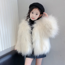 2025新款冬季儿童仿皮草编织外套女童狐狸毛宝宝童装皮毛一体洋气