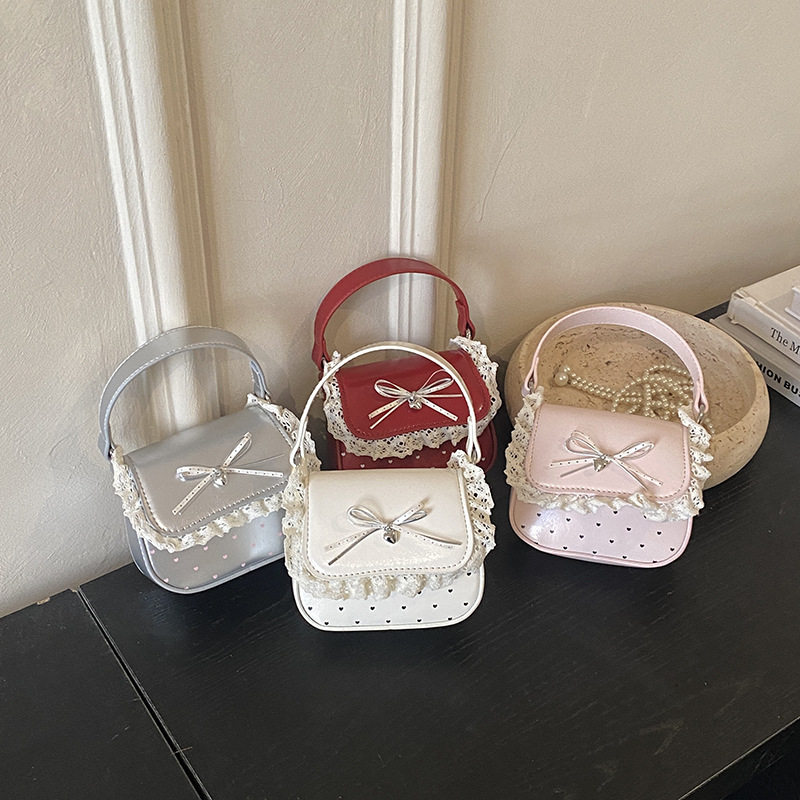 Dolce y lindo arco de niña bolso de encaje de alto valor facial bolso de bebé bolso de comercio exterior bolso de niños