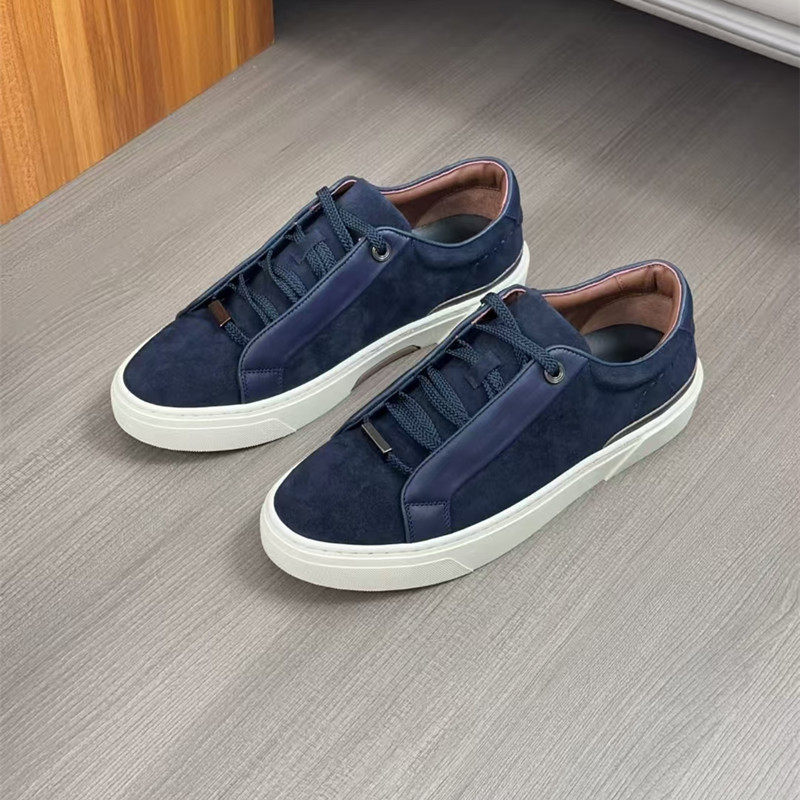 Bos Low-Top Lace-Up Men's Sneakers, Suede Business Flat White Shoes, Retro Versatile Breathable Casual Trendy Shoes Bos Low-Top Lace-Up Men's Sneakers, Suede Business Flat White Shoes, Retro Versatile Breathable Casual Trendy Shoes