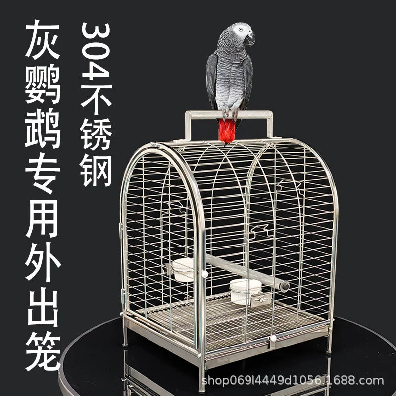 Попугай выходит в клетку 304 из нержавеющей стали маленькая большая солнечная специальная клетка роскошный большой серый попугай портативная клетка для птиц