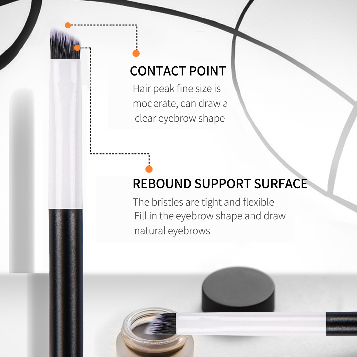 Nuevos productos transfronterizos 4 conjuntos de cepillo de ojos para principiantes cepillo de maquillaje de cabeza redonda cepillo de ceja inclinado