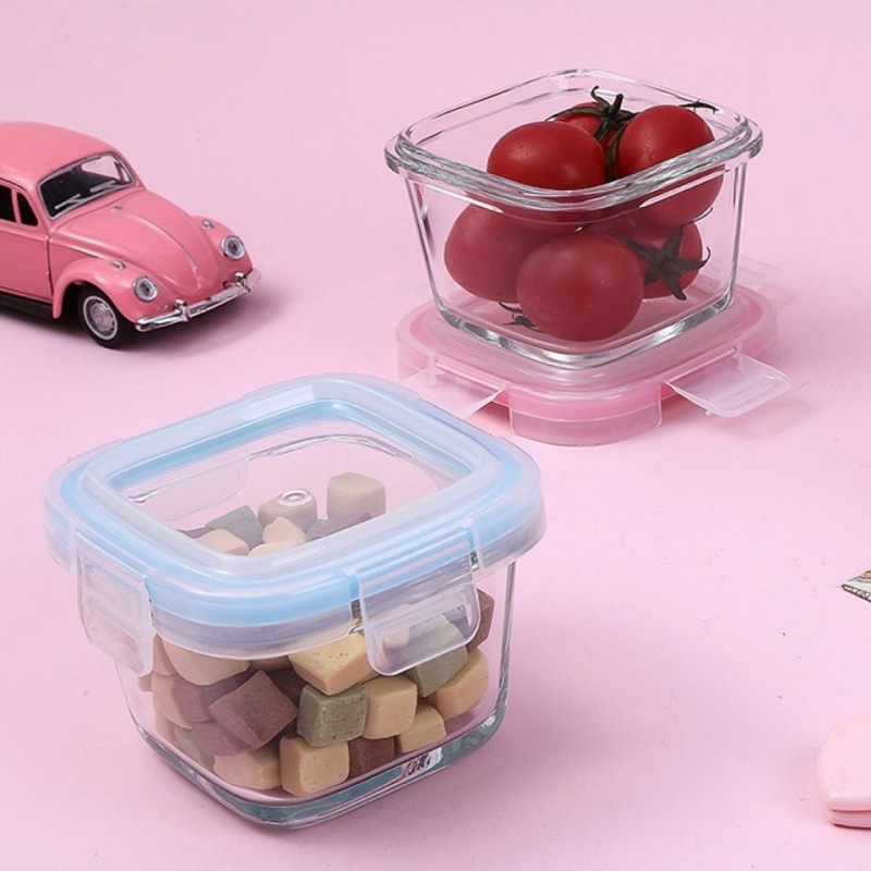 Glass Supplementary Food Box Gao Peng Silicon Fresh-keeping Box Children's Lunch Box Small Mini Baby Microwave Oven Available Cross Border
